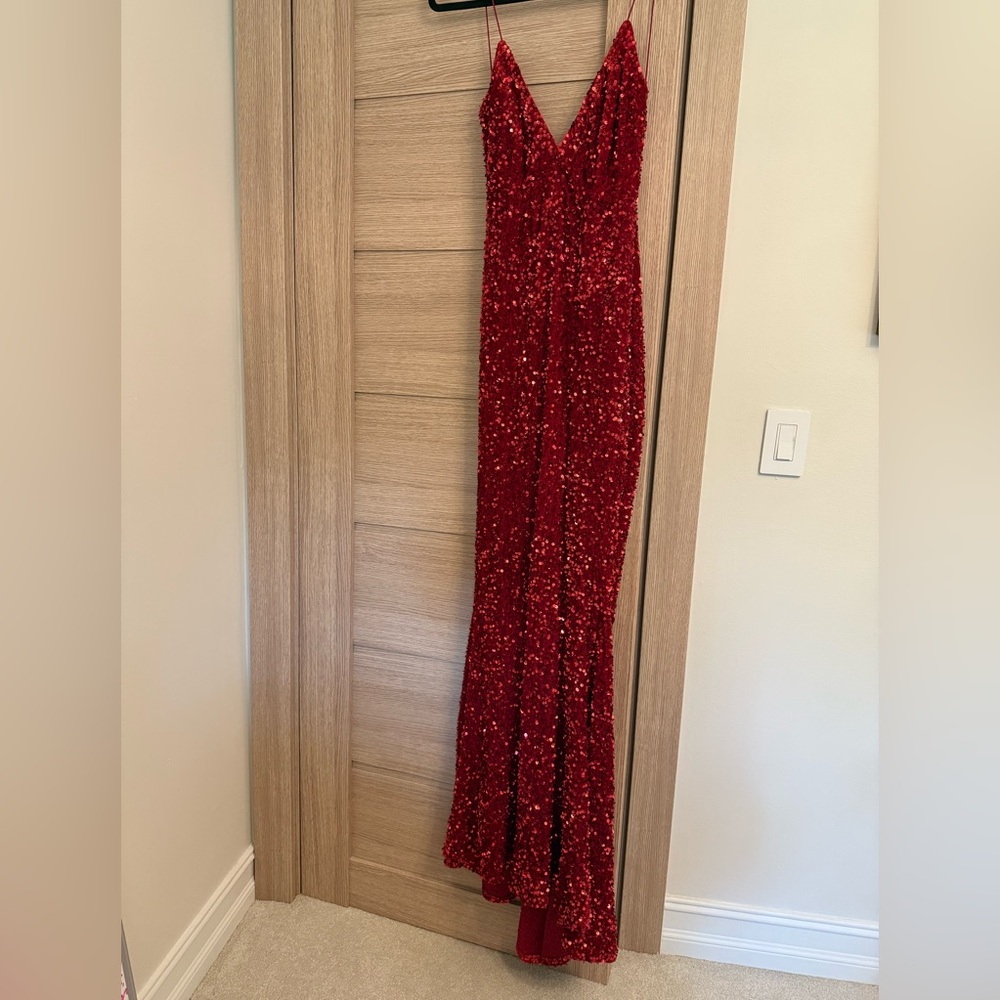 Elegant Red Sequin Gown